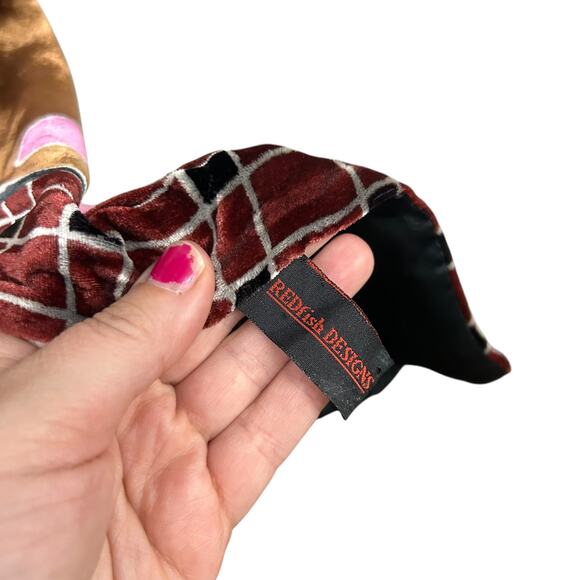 Artistic Boho Floral Velvet Scarf REDfish Designs Silk Rayon Wrap - Picture 5 of 6